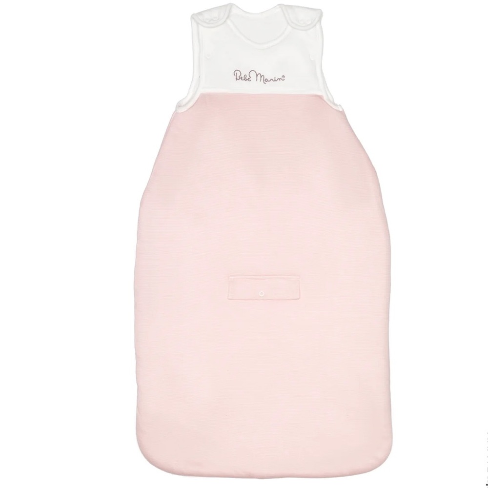 NWT Bebe Marin Pink and White Sleeping Bag Sleep Sack Adjustable Snaps & Zipper